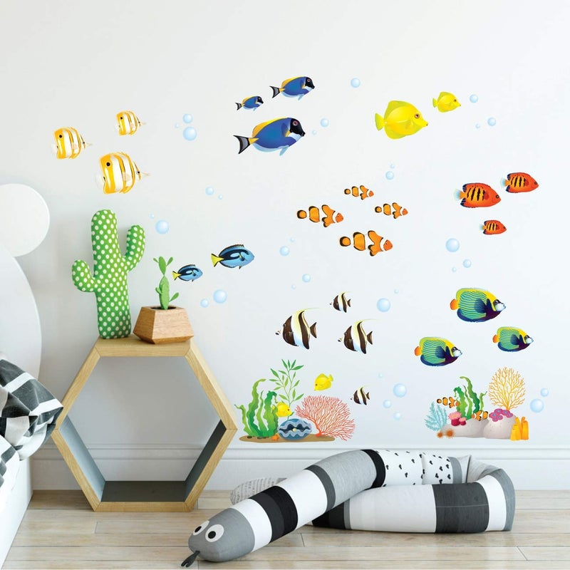 DECOWALL DS-8035 Coral Reef Fish Kids Wall Stickers Wall Decals Peel and Stick Removable Wall Stickers for Kids Nursery Bedroom Living Room (Small) d?cor - Image 2